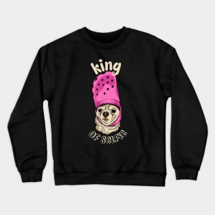 King Of Selfie Dog Meme Crewneck Sweatshirt